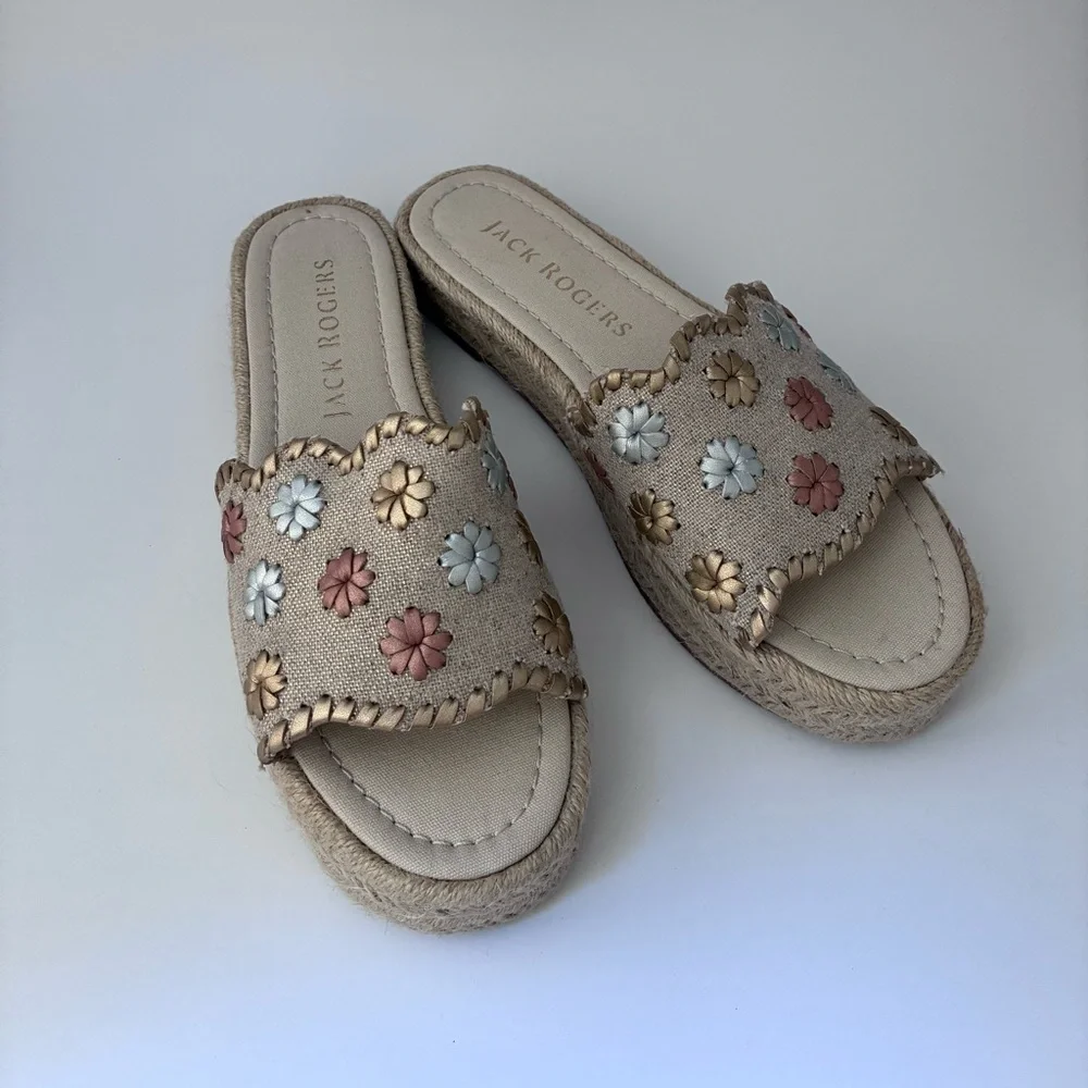Jack Rogers Women's Espadrilles with Floral Accents (7M) NWT!